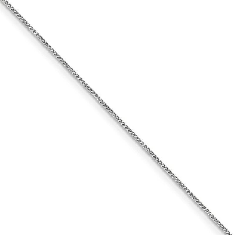 0.8mm 14k White Gold, Solid Spiga Chain Necklace, 24 Inch